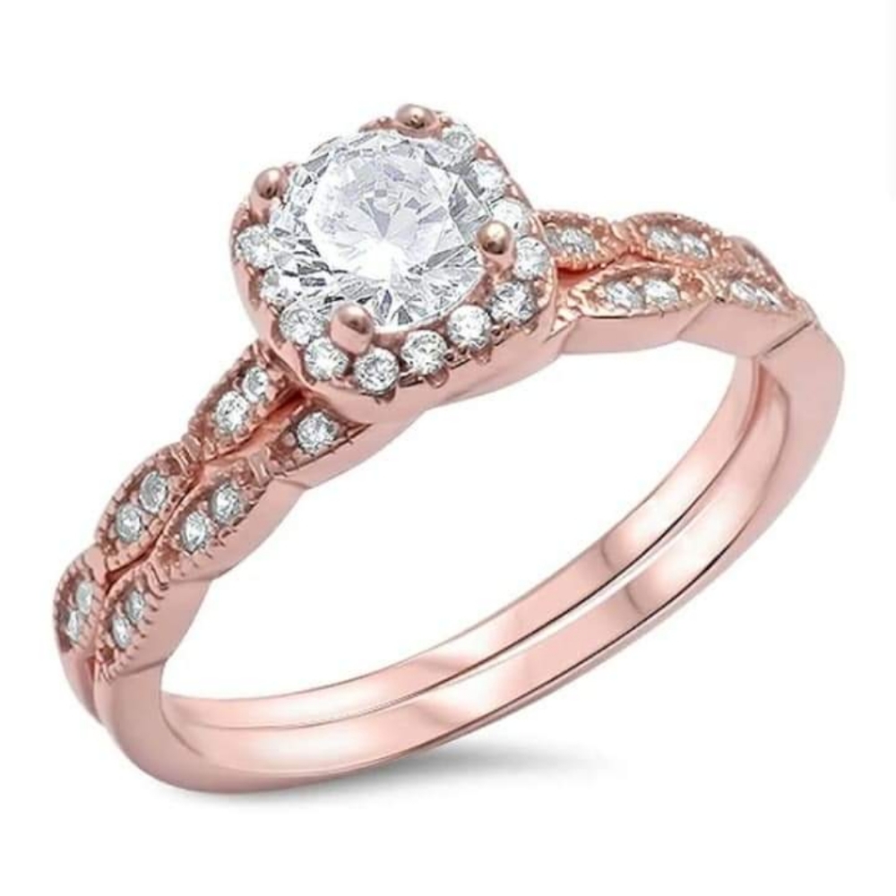 Rose Gold Plated .925 CZ Ring